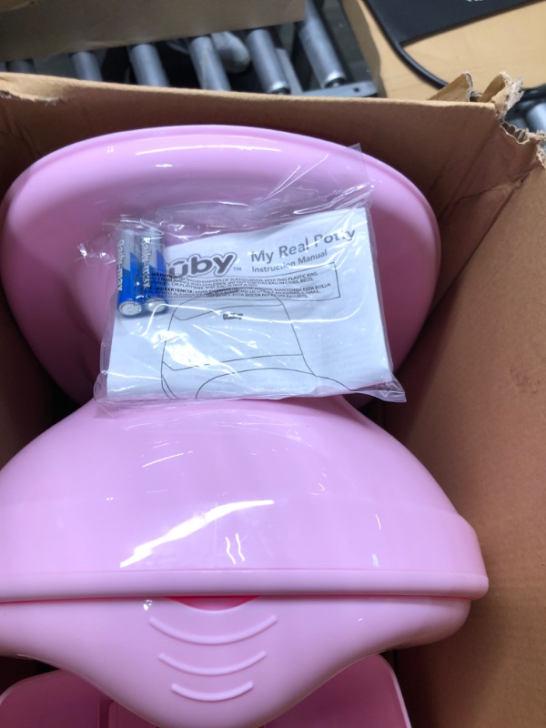 Photo 4 of Nuby My Real Potty Training Toilet with Life-Like Flush Button & Sound for Toddlers & Kids, Pink