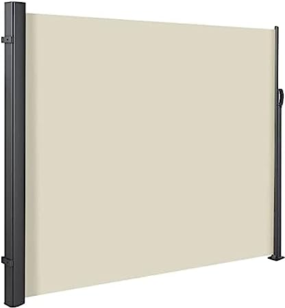 Photo 1 of 118.1" x 70.9" Side Awning, Retractable Side Awning, Patio Retractable Side Screen Awning, UV Resistant, Waterproof, Patio Privacy Screen for Garden, Balcony, Courtyard (Beige)