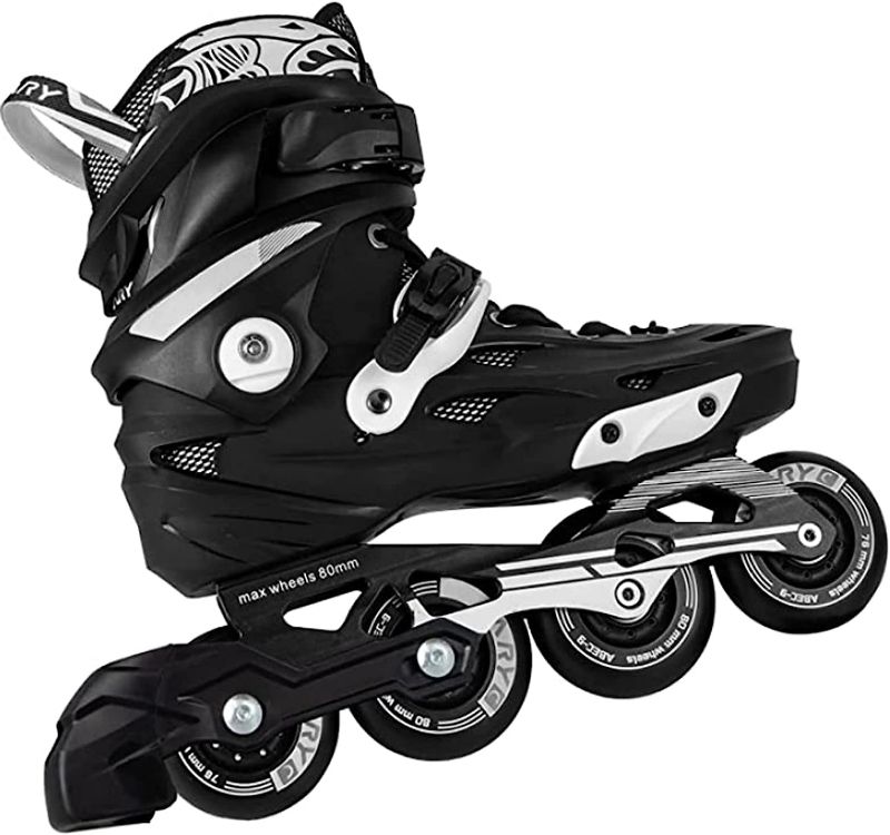 Photo 1 of Inline Skates, Adult 4 Wheel Speed Inline Roller Skates Blades for Men Women Outdoor, High Performance Fitness Racing Aggressive Inline Skates Black