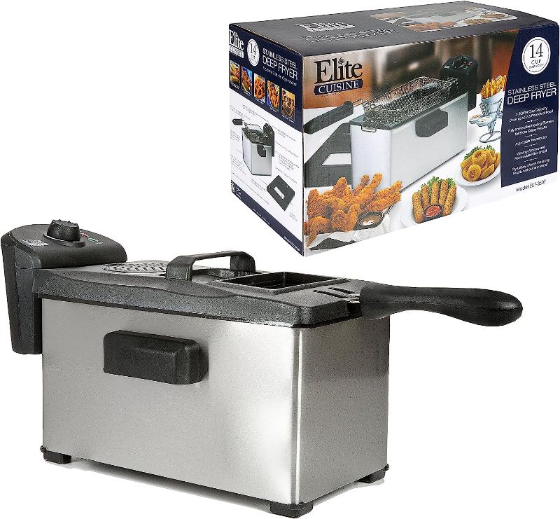 Photo 1 of Elite Cuisine EDF-3507 Immersion Deep Fryer, 3.5 Quart, Stainless Steel