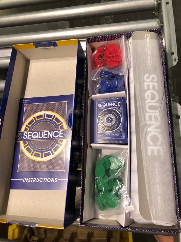 Photo 3 of Sequence Luxury Edition - Stunning Set with Deluxe, Cushioned, Roll-Flat Game Mat - Amazon Exclusive by Goliath , Blue, 2-12 players