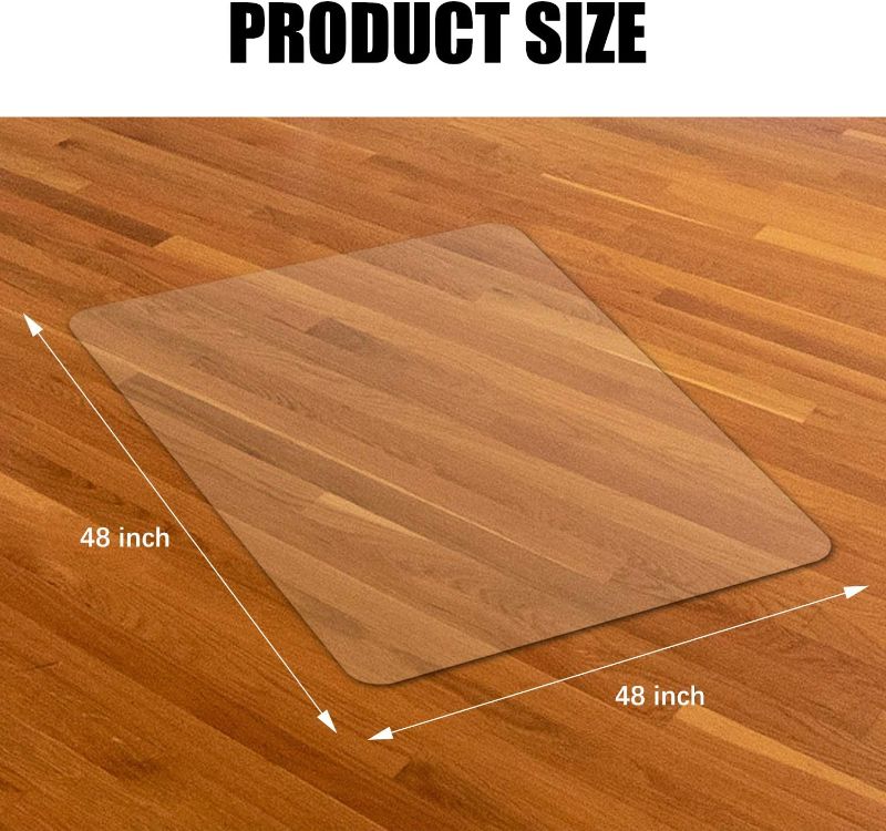 Photo 1 of Kuyal Clear Chair mat for Hard Floors 48 x 48 inches Transparent Floor Mats Wood/Tile Protection Mat for Office & Home(48" X 48" Square)