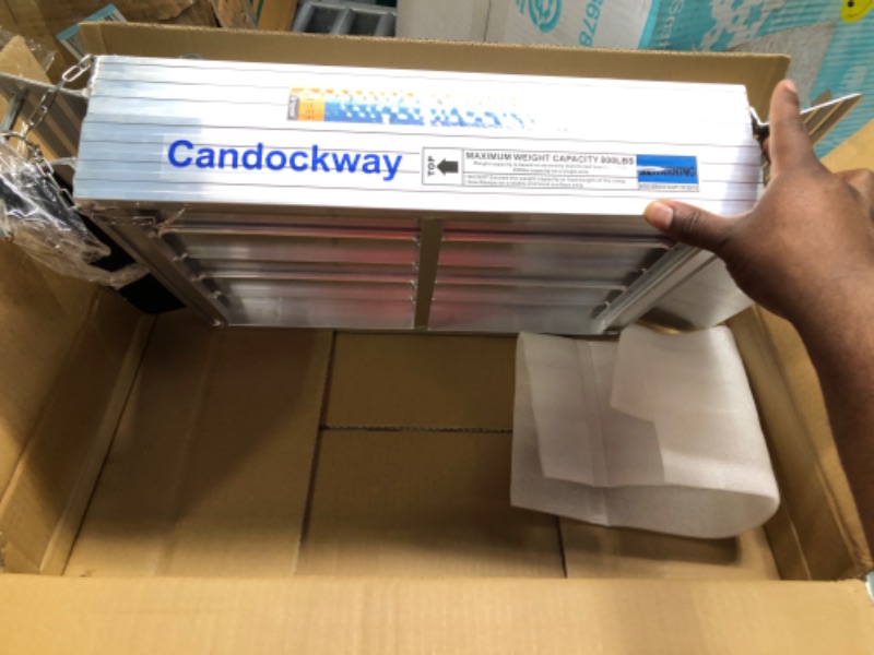 Photo 3 of Candockway 2FT Portable Wheelchair Ramps Holds Up to 800 lbs Lightweight Threshold Ramp for Doorway with 14" Wider Non-Slip Platform Handicap Ramps for Steps, Stairs, Curbs