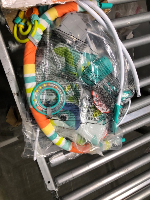 Photo 1 of Bright Starts Rainforest Vibes 3-Point Harness Vibrating Baby Bouncer with -Toy bar