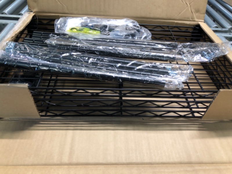 Photo 3 of Basics 3-Shelf Adjustable, Heavy Duty Storage Shelving Unit (250 lbs loading capacity per shelf), Steel Organizer Wire Rack, Black (23.3L x 13.4W x 30H)