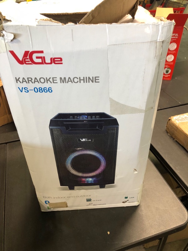 Photo 4 of VeGue Karaoke Machine, Bluetooth Speaker PA System for Adults & Kids with 2 Wireless Microphones, 8'' Subwoofer, Wireless Singing Machine for Christmas Party, Wedding, Gathering(VS-0866)