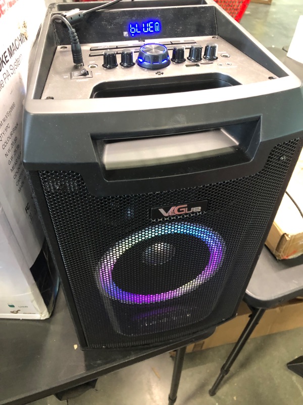 Photo 2 of VeGue Karaoke Machine, Bluetooth Speaker PA System for Adults & Kids with 2 Wireless Microphones, 8'' Subwoofer, Wireless Singing Machine for Christmas Party, Wedding, Gathering(VS-0866)