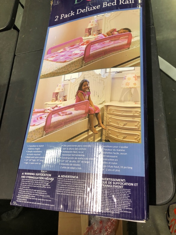 Photo 1 of Dream On Me Lightweight Mesh Security Adjustable Bed Rail Double Pack With Breathable Mesh Fabric In White
