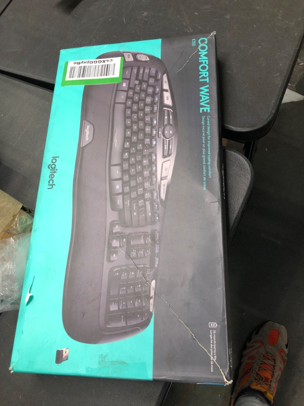 Photo 3 of Logitech K350 Wave Ergonomic Keyboard with Unifying Wireless Technology - Black