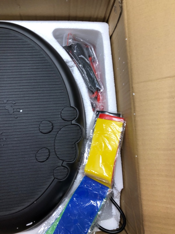 Photo 4 of Vibration Plate Exercise Machine Whole Body Workout Machine Vibration Fitness Platform Machine Home Training Equipment with Resistance Bands, Remote Control black