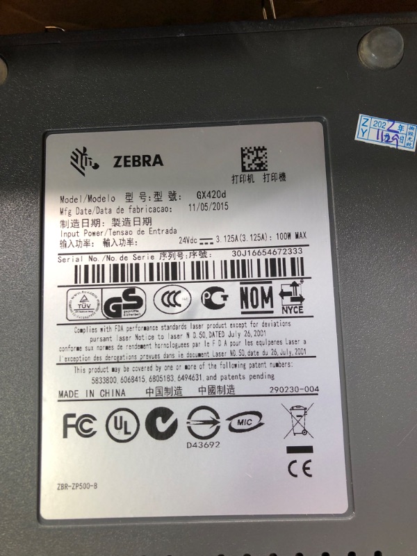 Photo 4 of ZEBRA GX420d Direct Thermal Desktop Printer Print Width of 4 in USB Serial and Parallel Port Connectivity GX42-202510-000