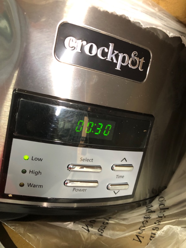 Photo 2 of Crockpot 8 Qt. Countdown Slow Cooker - Dark Stainless Steel