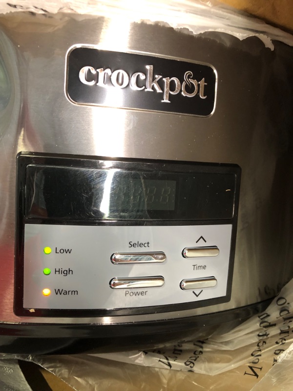 Photo 3 of Crockpot 8 Qt. Countdown Slow Cooker - Dark Stainless Steel