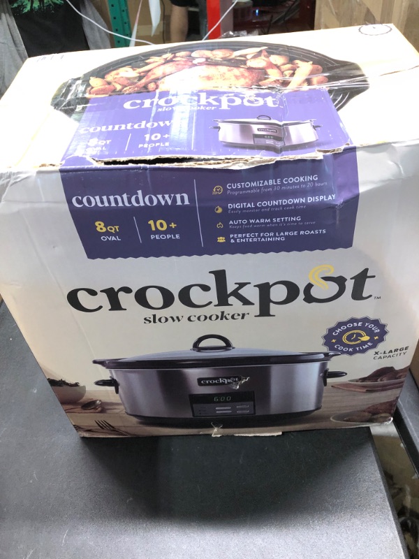 Photo 4 of Crockpot 8 Qt. Countdown Slow Cooker - Dark Stainless Steel