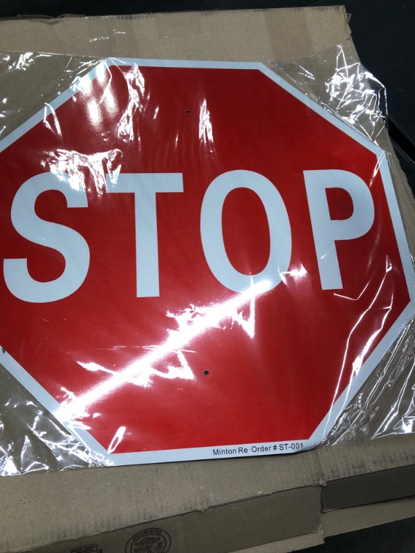 Photo 2 of Stop Sign, 24 x 24 Inches Street Road Reflective Warning Signs, Rust Free Aluminum Sign, UV Protected and Weatherproof 24x24