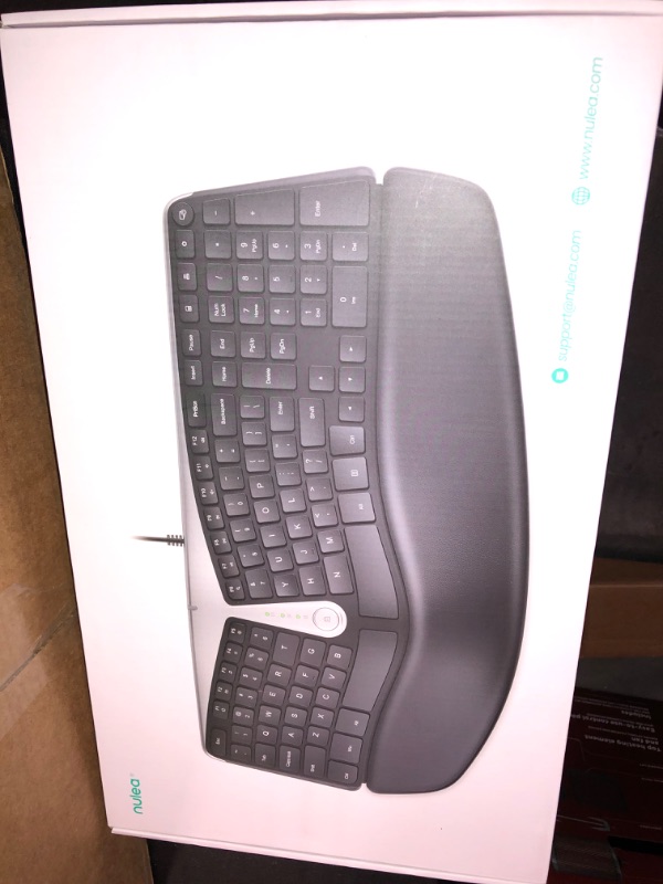Photo 3 of Nulea Ergonomic Keyboard, Wired Split Keyboard with Pillowed Wrist and Palm Support, Featuring Dual USB Ports, Natural Typing Keyboard for Carpal Tunnel, Compatible with Windows/Mac