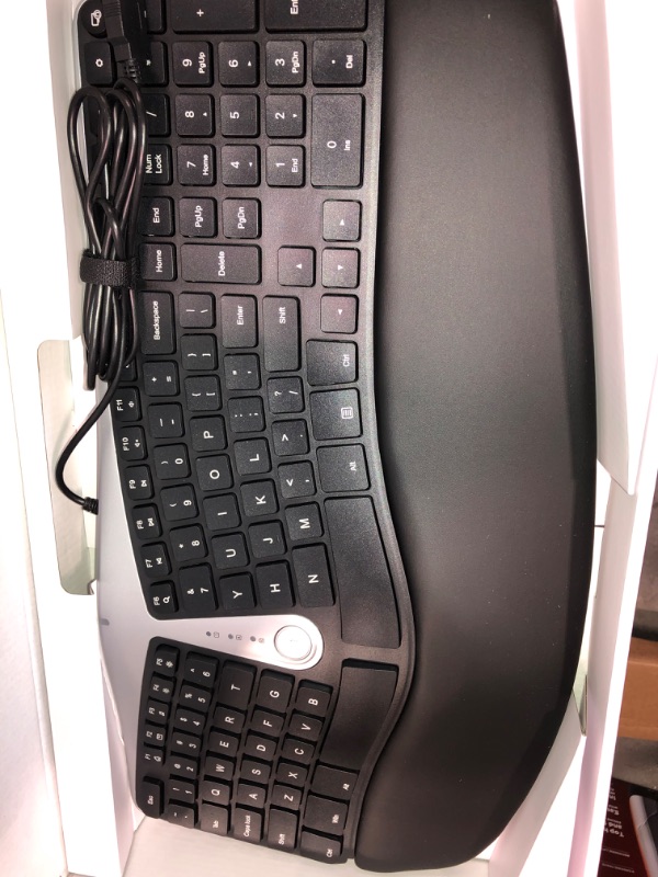 Photo 2 of Nulea Ergonomic Keyboard, Wired Split Keyboard with Pillowed Wrist and Palm Support, Featuring Dual USB Ports, Natural Typing Keyboard for Carpal Tunnel, Compatible with Windows/Mac