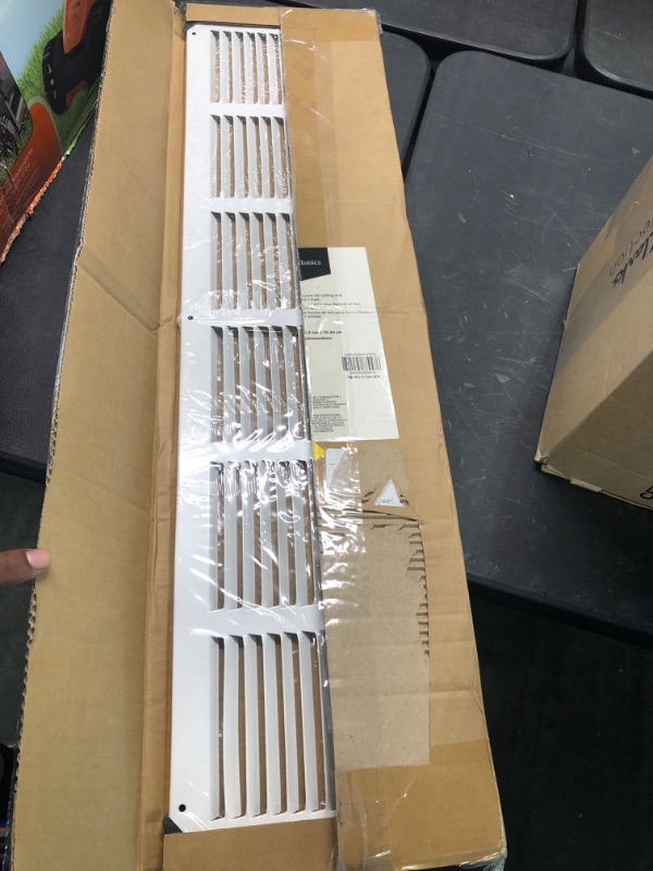 Photo 2 of Amazon Basics Return Air Grille Duct Cover for Ceiling and Wall White 30" W X 6” H 1 Pack 30" W X 6” H Air Grille Duct Cover White