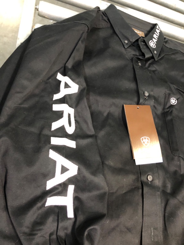 Photo 4 of ARIAT Men's Team Logo Twill Classic Fit Shirt Large Tall Black/White