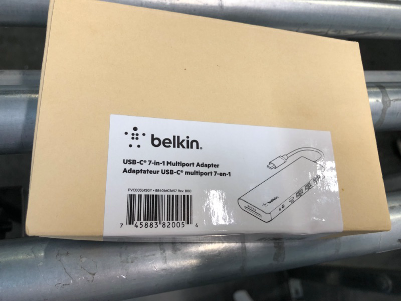 Photo 2 of Belkin USB C Hub, 7-in-1 MultiPort Docking Station - USB C Docking Station for MacBook & Windows - 85W USB-C Power Delivery 3.0, 4K HDMI 1.4, 2x USB-A 3.0, SD 3.0, Micro SD 3.0, & 3.5mm Audio Jack 7-in-1 USB-C Hub Adapter Dock