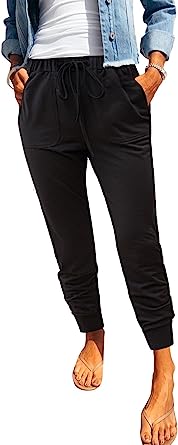 Photo 1 of  Womens Elastic Waist Sports Lounge Pants with Pockets
