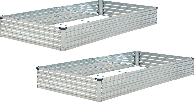 Photo 1 of 
TOUFUN 2Pcs Galvanized Steel Raised Garden Bed,2 Pack SMALL Metal Raised Planter Box,Raised Garden Bed for Vegetables Flower Herb,8x4x1ft(2pcs),Galvanized
