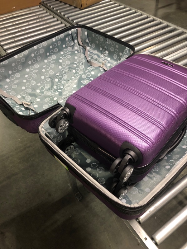 Photo 5 of ***Zipper problem for large one **** Rockland Melbourne Hardside Expandable Spinner Wheel Luggage, Purple