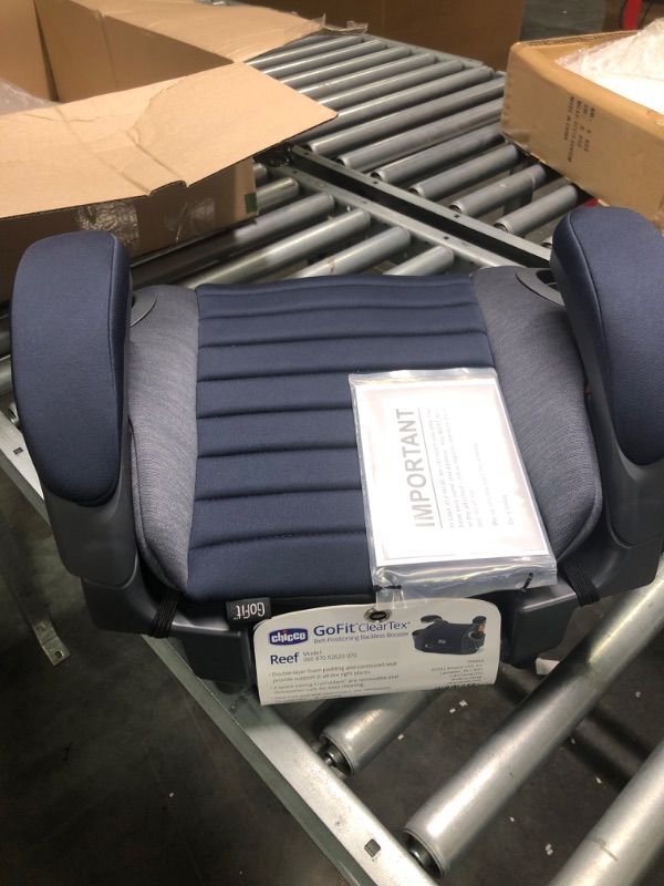 Photo 2 of Chicco GoFit ClearTex Backless Booster Car Seat - Reef | Navy Reef GoFit with ClearTex No Chemicals