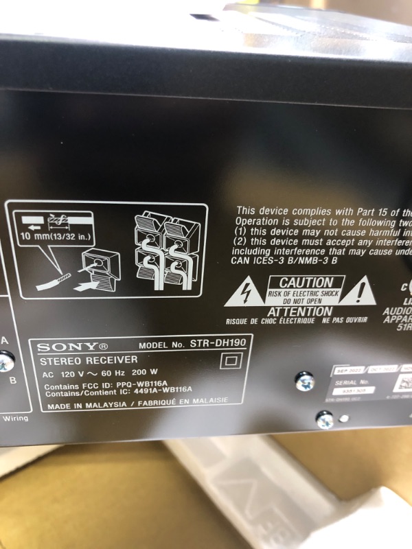 Photo 3 of Sony STRDH190 2-ch Home Stereo Receiver with Phono Inputs & Bluetooth Black
