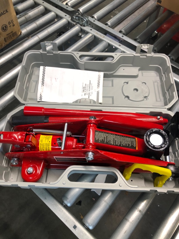 Photo 1 of BIG RED Hydraulic Trolley Service Lift Jack/Portable Floor Jack with Special Slow Release and Blow Mold Carrying Storage Case : 2 Ton (4,000 lb) Capacity, Red,T82012GS slow release RED