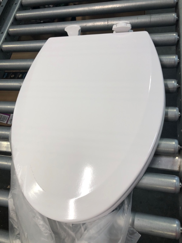 Photo 2 of Bemis 1500EC 390 Lift-Off Wood Elongated Toilet SEAT, Cotton White