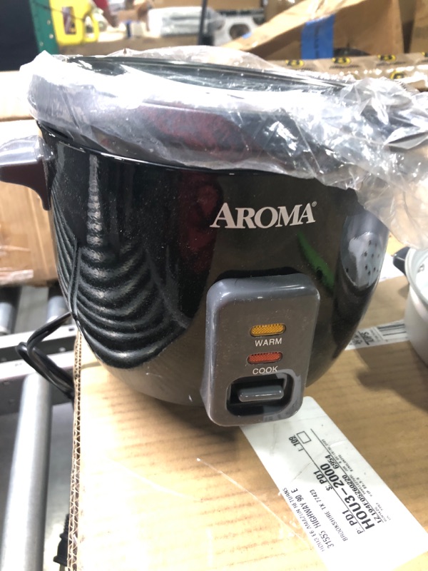 Photo 1 of 6-Cup Black Rice Cooker with Removable Steam Tray
