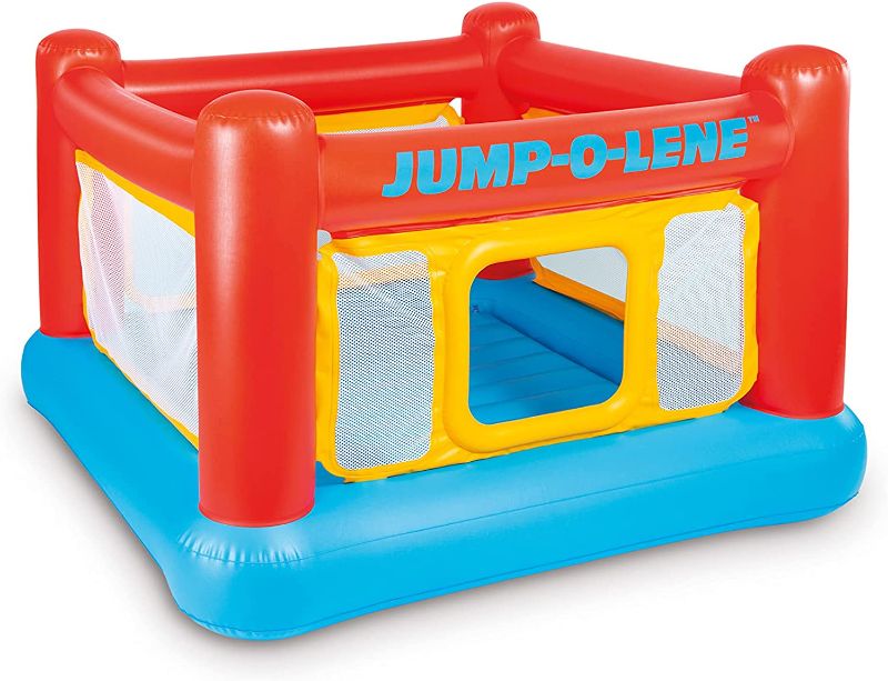 Photo 1 of 
 Intex Inflatable Jump-O-Lene Playhouse Trampoline Bounce House for Kids Ages 3-6 Pool Red/Yellow, 68-1/2" L x 68-1/2" W x 44" H

 
 
 
 
