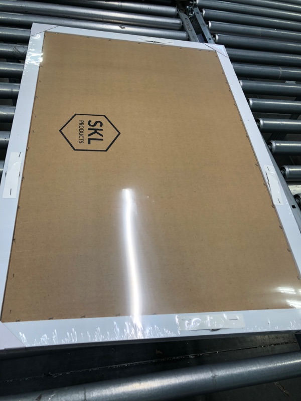 Photo 1 of SKL Products Cork Board - 30" x 20" Large, Framed, White Bulletin Board for School, Home, Kitchen & Office Walls 30" x 20" White