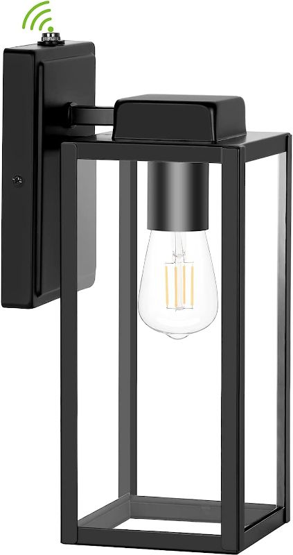 Photo 1 of 
Large Size Outdoor Wall Lantern 16 Inch, Dusk to Dawn Waterproof Exterior Wall Sconce Light Fixture, Anti-Rust Wall Mount Light with Clear Glass Shade, Matte Black Wall Lamp with E26 Socket for Porch