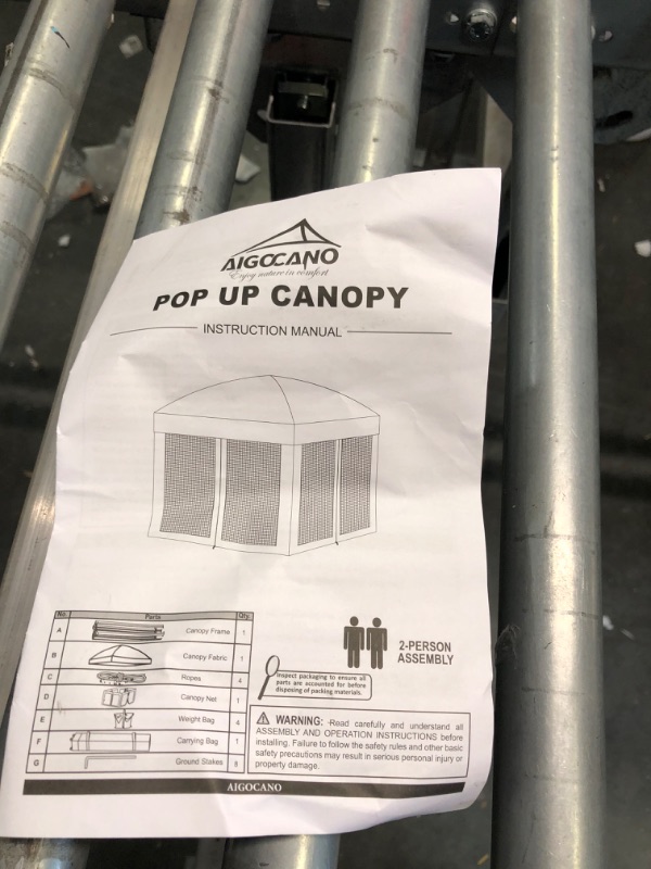Photo 1 of Camp Master Canopy Tent with Mosquito Netting, Outdoor 10x10 Pop-up Dome Canopy,Patio Tents for Parties,Quick Easy Setup Canopies with Waterproof Roof, Roller Bag, 4 sandbags (10 FT,Grey) GREY WITH NET