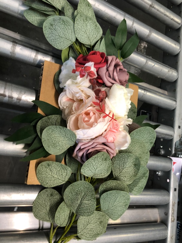 Photo 1 of COCOBOO Artificial Flower Swag Wedding Arch Decor 2pcs Rose Flower Swag Arrangements for Wedding Reception Backdrop Table Decorations Welcome Sign (Dusty Rose)