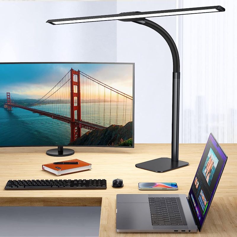 Photo 1 of Kary LED Desk Lamp, 24W Architect Desk Lamps with Base 31.5" Wide Home Office Lights 1800LM Extra Bright Table Lighting with Adjustable Lights, 5 Color...
