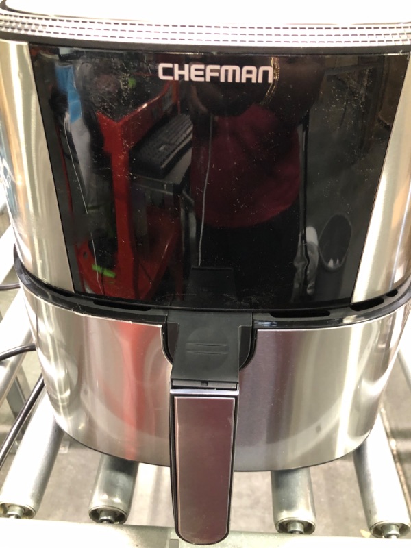 Photo 2 of 
 Chefman TurboFry® Touch Air Fryer, XL 8-Qt Family Size, One-Touch Digital Control Presets, French Fries, Chicken, Meat, Fish, Nonstick Dishwasher-Safe Parts, Automatic Shutoff, Stainless Steel

