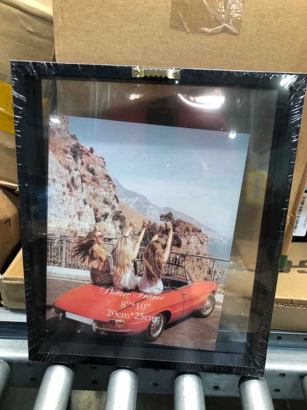 Photo 1 of  8x10 Picture Frame in Black - Engineered Wood with Shatter Resistant Glass - Horizontal and Vertical Formats for Wall and Tabletop
