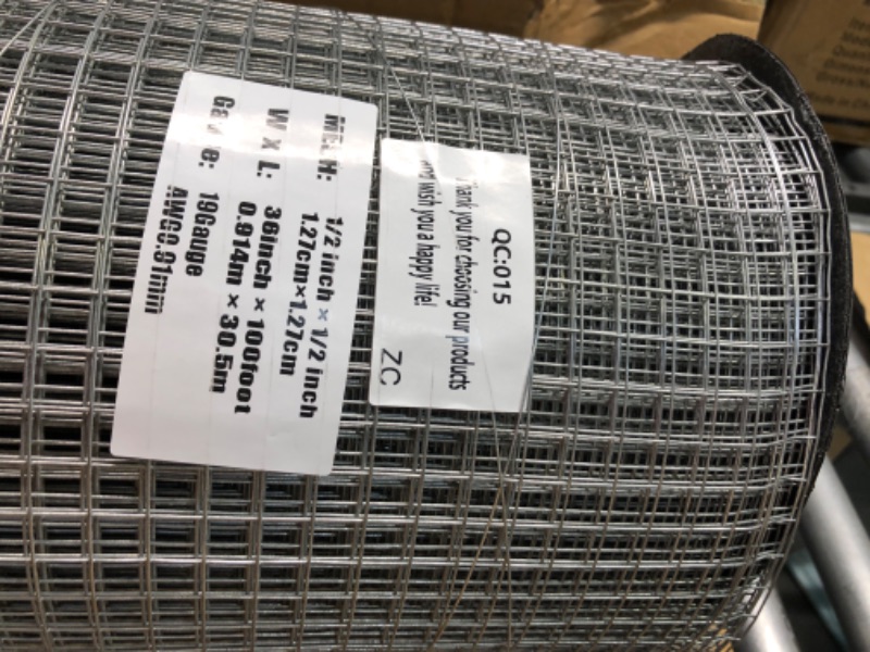 Photo 4 of CACAGDR Hardware Cloth 36in×100ft 1/2 Inch 19 Gauge Galvanized After Welding Wire Cloth Fencing, Rabbit/Snake Wire mesh Fence,Chicken Wire Mesh Roll
