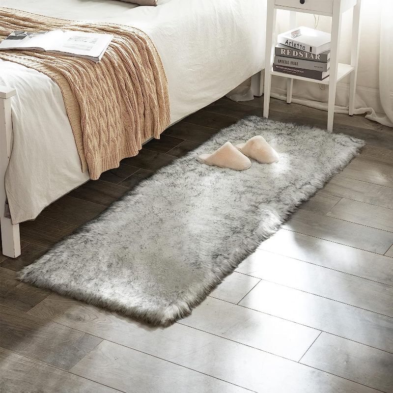 Photo 1 of  Luxury Super Soft Fluffy Area Rug Faux Fur Rectangle Rug Decorative Plush Shaggy Carpet for Bedside Sofa Floor Nursery