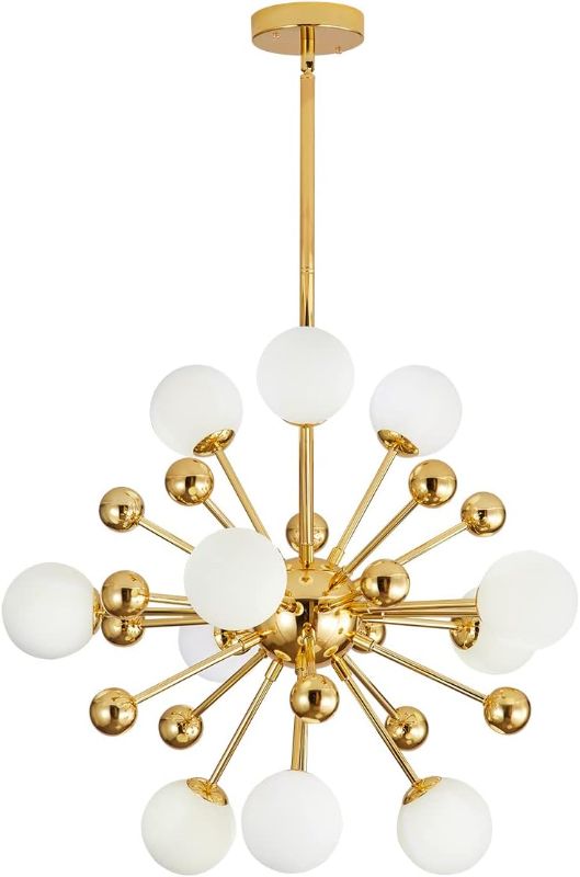 Photo 1 of BOKT Modern Chandelier Mid-Century 11 Lights Gold Sputnik Pendant Lighting Industrial Ceiling Light Fixture for Kitchen Dining Room Living Room (11-Lights)