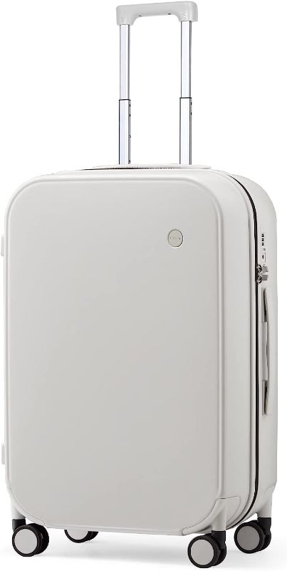 Photo 1 of Mixi Carry On Luggage Suitcase with Spinner Wheels Hardshell Lightweight Rolling Suitcases PC with Cover & TSA Lock for Business Travel, 20inch, Smoke White