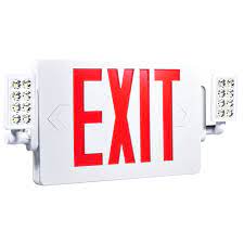 Photo 1 of Sunco Lighting LED Exit Signs with Emergency Lights, Double Sided Adjustable LED Emergency Combo Light with Backup Battery, Hard Wired, Commercial Grade, 120-277V, Fire Resistant (UL 94V-0) 