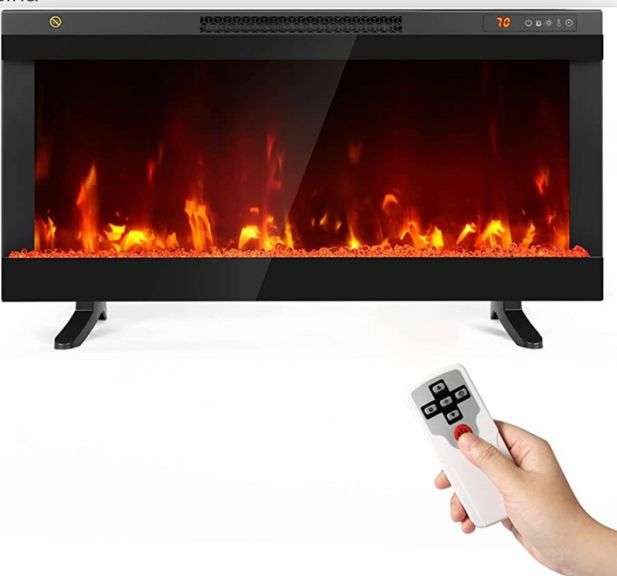 Photo 1 of Dagny 36-inch wall-mounted electric fireplace and independent 1500 W fireplace heater