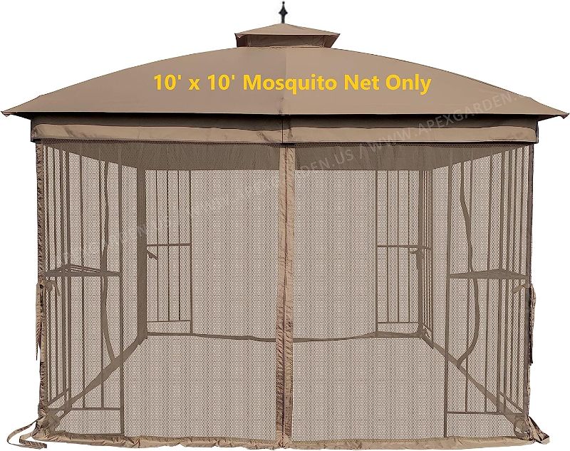 Photo 1 of APEX GARDEN 10' x 10' Gazebo Replacement Mosquito Netting (Tan)