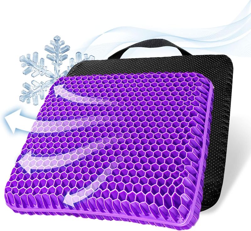 Photo 1 of ADALION Seat Cushion for Long Sitting and Lasting Comfort, Upgraded Thick Gel&Memory Foam for Tailbone Pain Relief, Office Cooling Honeycomb Pad Great for Wheelchair, Sciatica&Coccyx and Driving