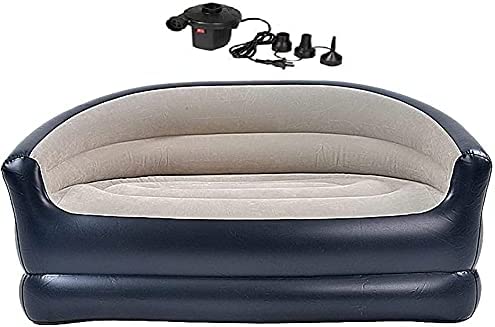 Photo 1 of YOSOGO Folding Portable Inflatable Double Sofa, Lazy Flocking Two-Seater Lounge Chair with Electric Air Pump - Great for Pop Up Indoor Living Room and Outdoor Balcony, Backyard, Camping, Picnic, RV