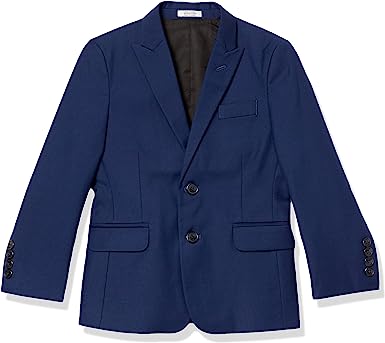 Photo 1 of Boys' Bi-Stretch Blazer Suit Jacket, 2-Button Single Breasted Closure, Buttoned Cuffs & Front Flap Pockets
